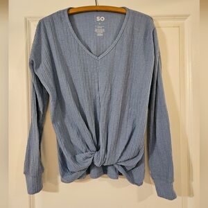 Blue Long Sleeve Fleece Top, S, NWOT
